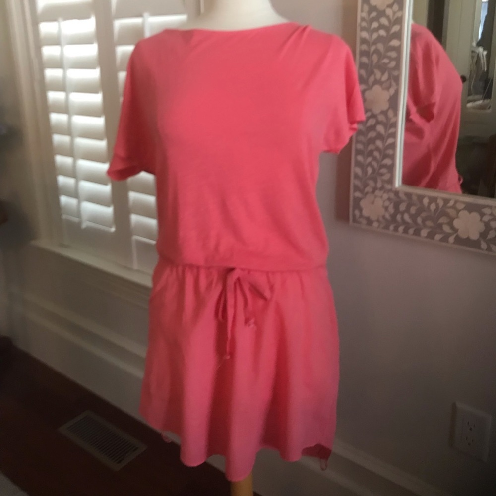 Michael Stars Coral Mini Dress/Tunic with Drawstring Waist